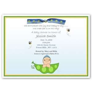  Sweet Pea in the Pod Baby Boy Shower Invitation: Baby