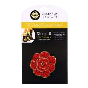  CastMedic Designs Strap It Rosette with Silver Zipper, Red 