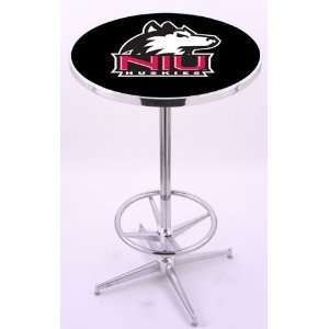  Northern Illinois University Chrome Pub Table With Foot 