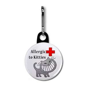   ALLERGIC TO CATS Medical Alert 1 inch Zipper Pull Charm Everything