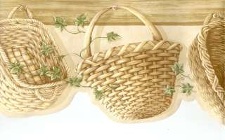 closest to actual color wicker baskets on pegs plus ivy wallpaper 