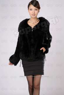   Genuine Knitted Mink Fur Coat Outwear Jacket Clothing Vintage Women