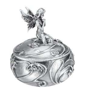  NEW PEWTER FAIRY BOX   WISHING FAIRIES 2 TALL Everything 