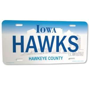  Front License Plate   State of Iowa   Hawks Sports 