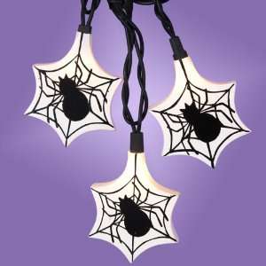   Black and White Spider Web Halloween Lights   Black Wire: Home