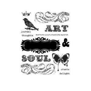 Unity Stamps Marah Johnson Unmounted Red Rubber Stamp Set Art & Soul 