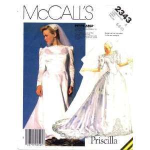 McCalls 2343 Sewing Pattern Misses Bridal Brides Wedding Gown Dress 