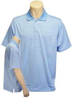 Ashworth Performance Wicking Micro Striped Mens Polo Shirt 