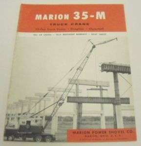 Marion 1960 35M Truck Crane Dragline Clamshell Brochure  