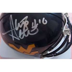  Steve Slaton autographed West Virginia mini helmet 