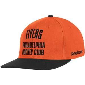 Philadelphia Flyers Orange Hockey Club Flat Brim Flex Hat:  