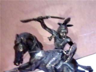 Sioux Indian Crazy Horse C.A. Pardell Solid Bronze Sculpture 1986 