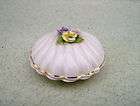 Vintage Denton Best Bone China Trinket Box Clam Shell & Flowers