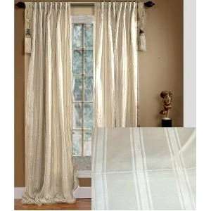   Stripe Thermal Pinch Pleated Drapery Set Ivory 50x84: Home & Kitchen