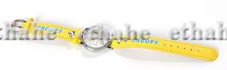 Snoopy Wristwatch Round Face Quartz Watch Yellow ENG1GZ  