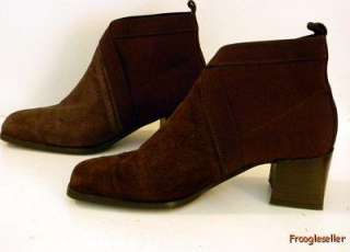 Details womens fashion ankle boots shoes 7 B brown suede leather 