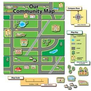  Our Community Map Mini Bulletin Board Set: Toys & Games