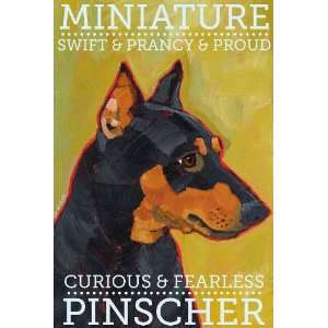  Colorful Miniature Pinscher Min Pin Dog Print from 