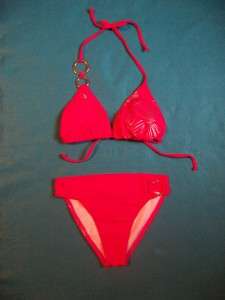 GUESS Pink Triangle Bikini Swimsuit sz L sz S  