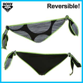 Roxy Retro Tie Side Reversible Bikini Bottom   Black  