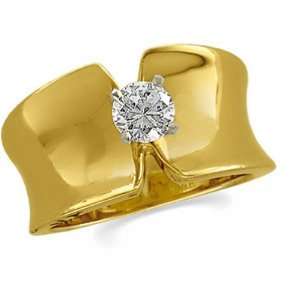  14K Yellow Gold Diamond Solitaire Engagement Ring   0.50 