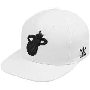  adidas Miami Heat White Whiteout Snapback Adjustable Hat 