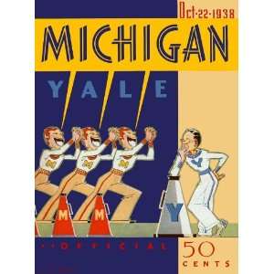 Yale Bulldogs vs. Michigan Wolverines 22 x 30 Canvas Historic Football 