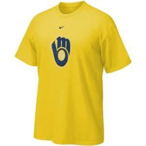  Nike Milwaukee Brewers Youth Gold Cooperstown Logo T shirt 