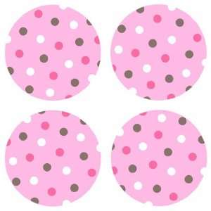  Pink Polka Dots Wall Decals Stickers