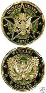 ARMY WARRANT OFFICER BIG BLACK GOLD CHALLENGE COIN  