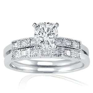 Ct Cushion Cut Diamond Engagement Wedding Rings Pave Set 14k VS1 CUT 