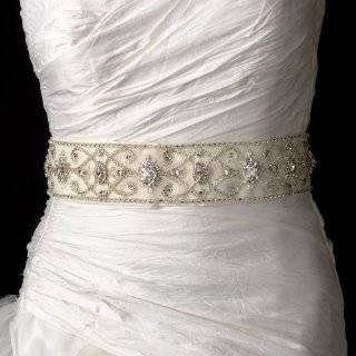  Stunning Vintage Crystal Matte Satin Wedding Sash Bridal 