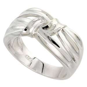 Sterling Silver Flawless Quality High Polished Freeform Ring 7/16 (11 