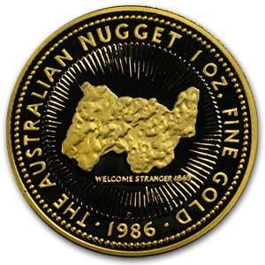  1986 1 oz Australian Proof Gold Nugget Beauty