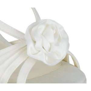  Set of 2 Satin Rose Shoe Clips in Ivory 