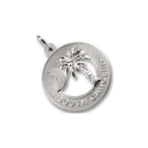   Rembrandt Charms Palmetto Crescent Moon Charm, 14K White Gold Jewelry