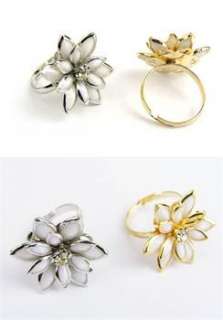 Fashion Exquisite Noble Cute Lotus Flower Sweet Ring w128 sliver great 