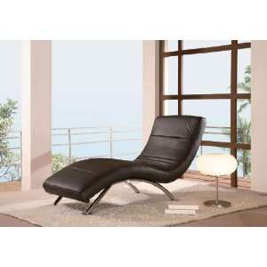    Global Furniture Modern Black Leather Chaise: Home & Kitchen