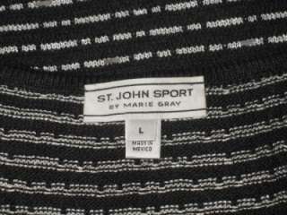 St John Santana knit shimmer suit jacket top shirt size L 12 14 16 