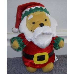   Pooh Traditional Holiday 8 Plush Bean Bag Santa Doll: Toys & Games