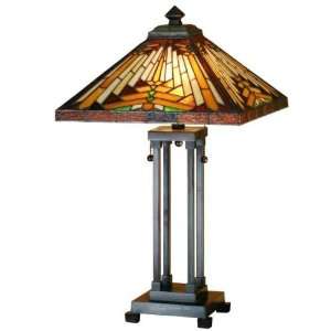  Navajo Mission Tiffany Stained Glass Table Lamp 24.5 