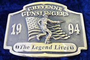 Cheyenne Wyoming Gunslingers Cowboy Belt Buckle  