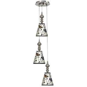  Butterfly Scroll 3 in 1 Metal Cone Giclee Pendant: Home 
