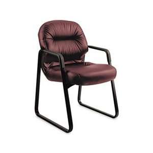  Leather 2090 Pillow Soft Series Guest Arm Chair, Burgundy 