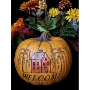  Harvest Pumpkin Welcome / Statue: Home & Kitchen