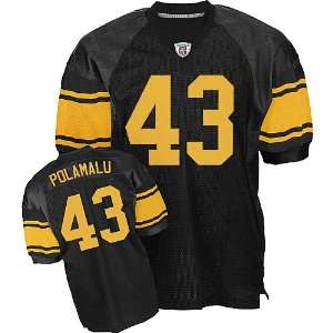 Pittsburgh Steelers 43# Polamalu Black w/ Yellow Number NFL Jerseys 