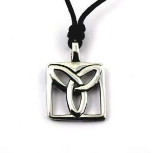  Celtic Legends Necklace   Trinity Knot with Square Border 