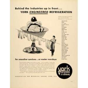  1939 Ad York Refrigeration Air Conditioning Ice Sundae 