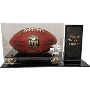   York Giants Super Bowl XLVI Champions Football & Ticket Display Case