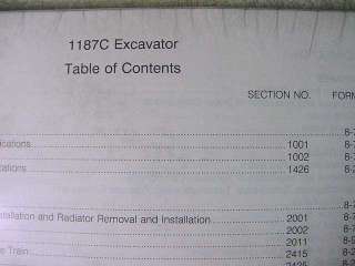 Service manual for Case Model 1187C Excavator with binder; new in 
